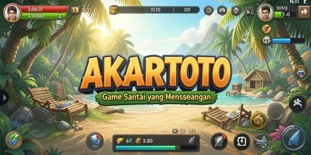 Tampilan menarik dari gameplay AKARTOTO yang penuh warna.
