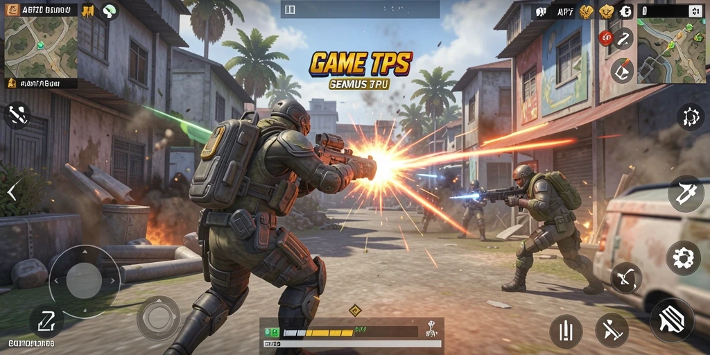 Tampilan gameplay seru dan dinamis dari API77 dalam TPS.