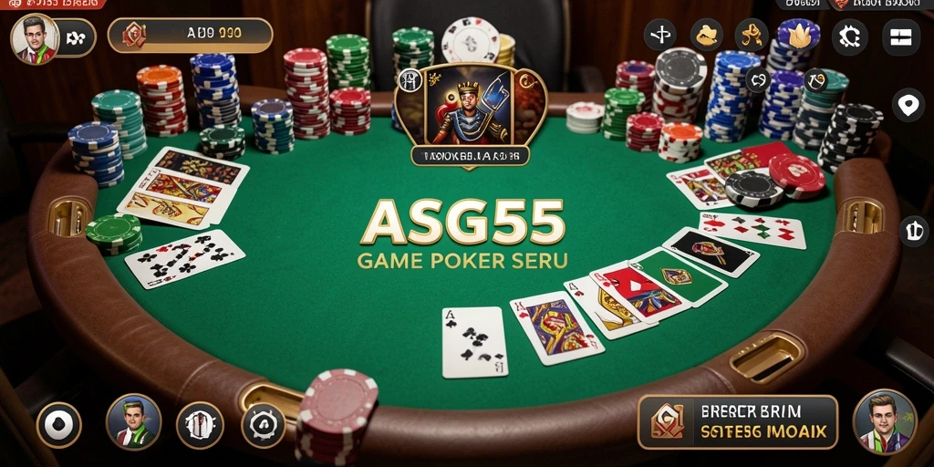Tampilan gameplay ASG55 dengan aksi Poker yang seru.