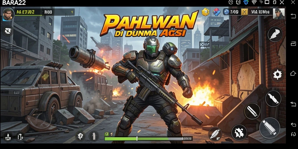 Tampilan gameplay aksi seru dan menegangkan dari BARA22.