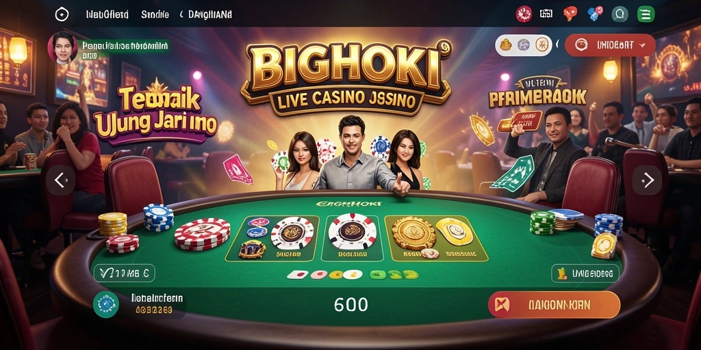 Tampilan menarik dari gameplay Live Casino di BIGHOKI.