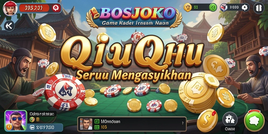 Tampilan gameplay seru dari BOSJOKO dengan kartu QiuQiu.