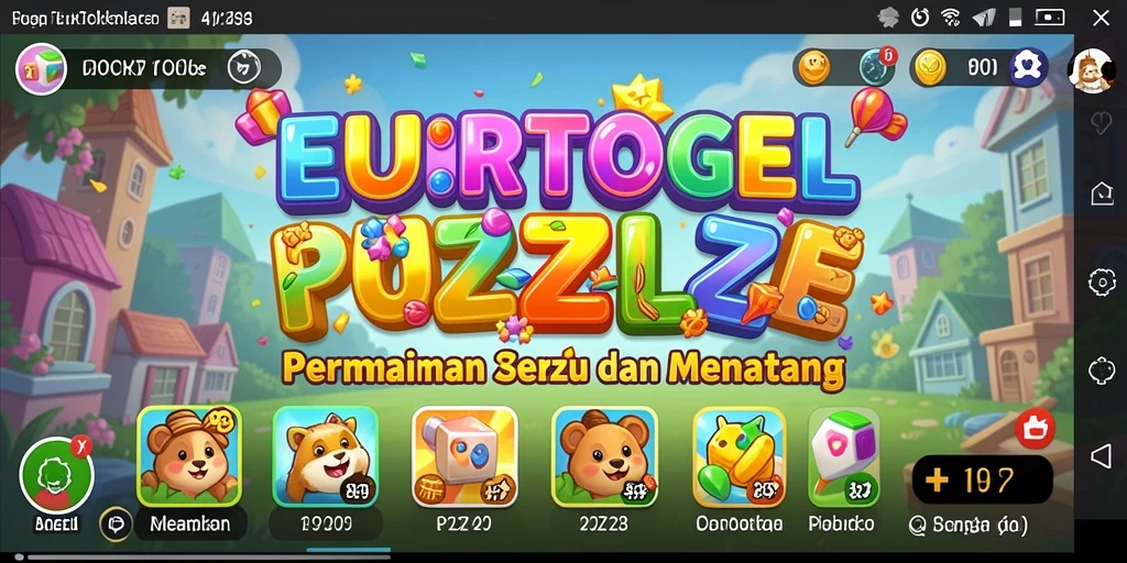 Screenshot gameplay EUROTOGEL menunjukkan tantangan Puzzle yang menarik.