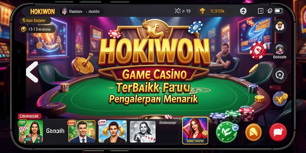 Gameplay HOKIWON menampilkan dealer langsung yang berinteraksi dengan pemain.