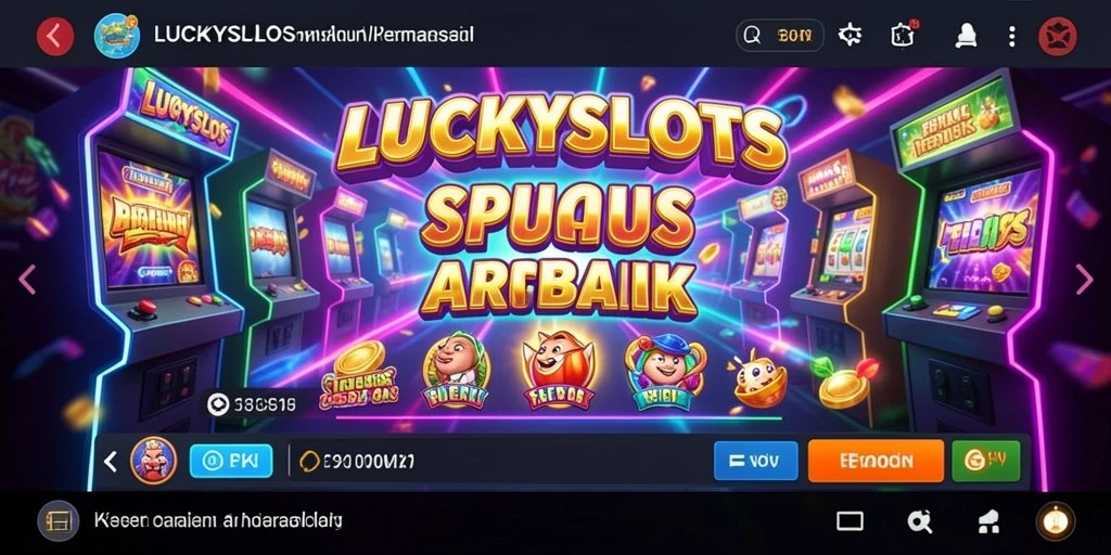 Tampilan gameplay LUCKYSLOTS yang penuh warna dan menarik.