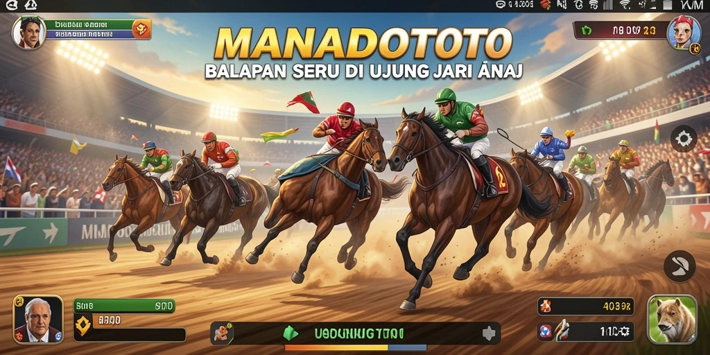 Tangkapan layar gameplay MANADOTOTO yang menampilkan aksi balapan seru.
