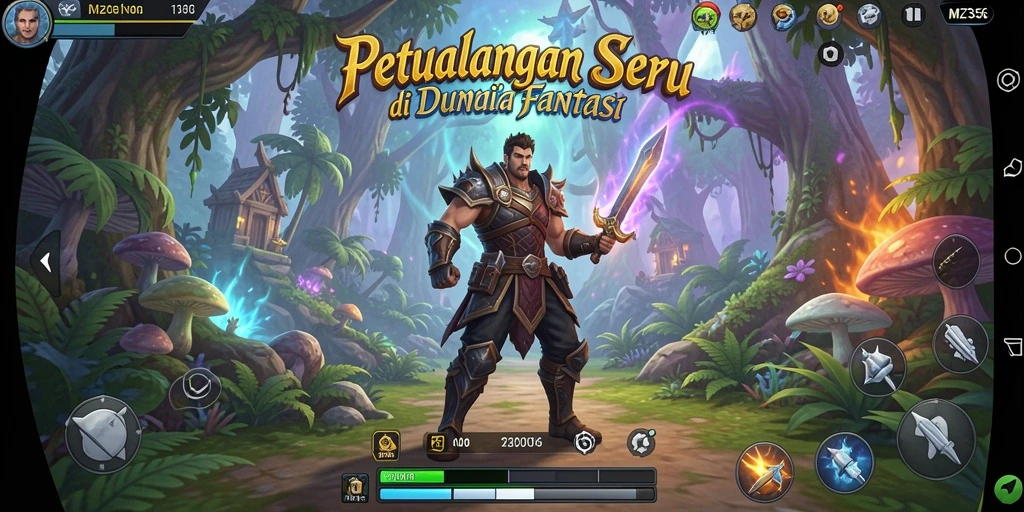Screenshot gameplay MZ356 menampilkan petualangan mendebarkan di dunia fantasi.