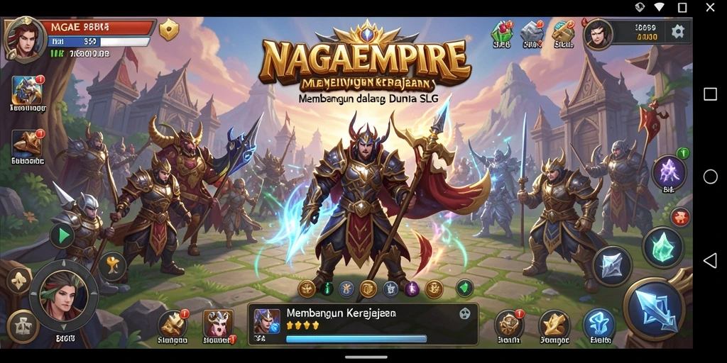 Screenshot gameplay NAGAEMPIRE menunjukkan aksi pertempuran yang mendebarkan.