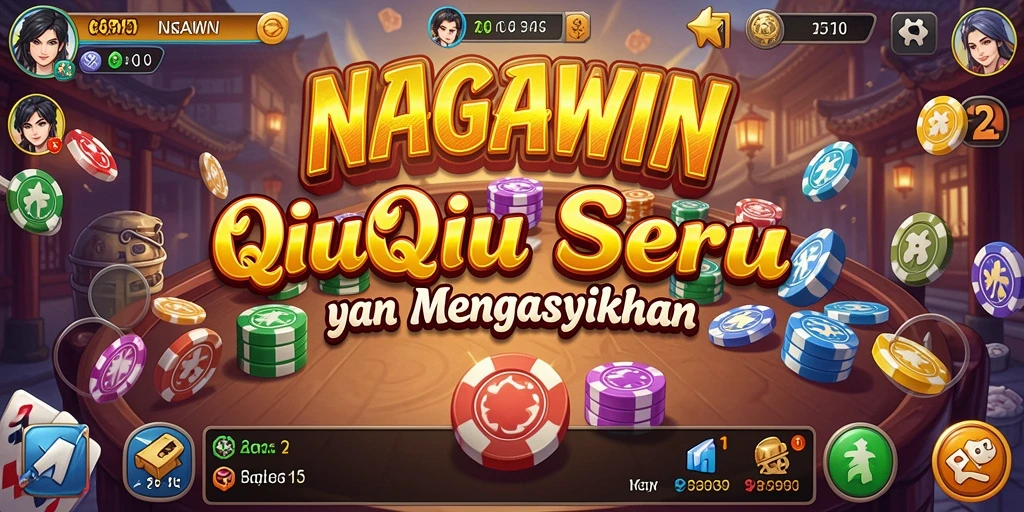 Tampilan gameplay seru dalam permainan QiuQiu NAGAWIN.