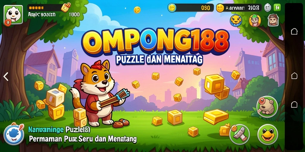 Tampilan gameplay OMPONG188 yang penuh warna dan menantang.