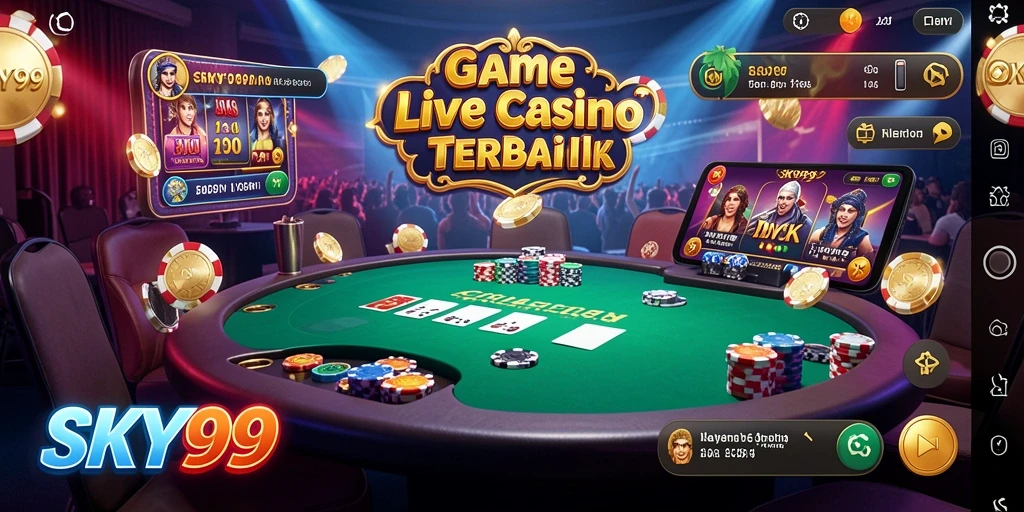 Tampilan gameplay Live Casino yang memukau dan interaktif di SKY99.