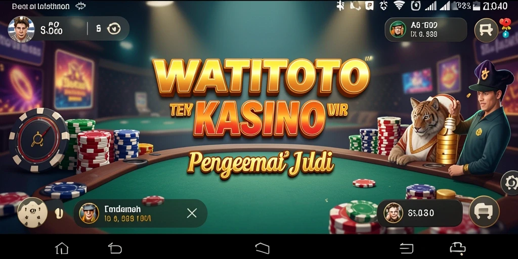 Screenshot gameplay WATITOTO menunjukkan suasana kasino yang mendebarkan.